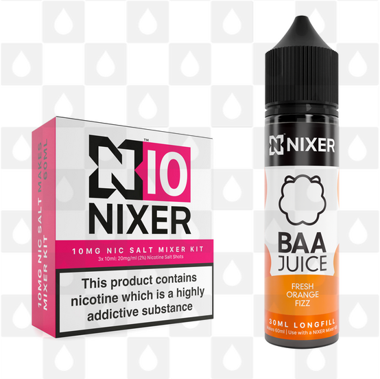 Fresh Orange Fizz by Baa Juice x Nixer E Liquid | 60ml Long Fill, Nicotine Type: Nicotine Salt, Strength & Size: 10mg Salt • 60ml • Inc Shots (50/50)
