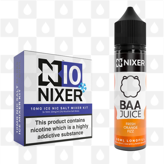 Fresh Orange Fizz by Baa Juice x Nixer E Liquid | 60ml Long Fill, Nicotine Type: Nicotine Salt, Strength & Size: 10mg Salt Ice • 60ml • Inc Shots (50/50)