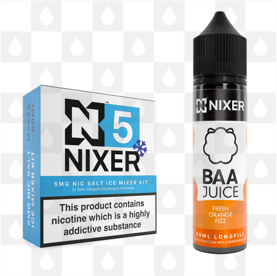 Fresh Orange Fizz by Baa Juice x Nixer E Liquid | 60ml Long Fill, Nicotine Type: Nicotine Salt, Strength & Size: 05mg Ice Salt • 60ml • Inc Shots (50/50)