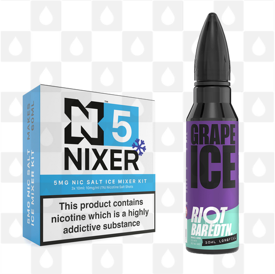 Grape Ice | BAR EDTN by Riot Squad E Liquid | 60ml Long Fill, Nicotine Type: Nicotine Salt, Strength & Size: 05mg Ice Salt • 60ml • Inc Shots (50/50)