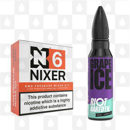 Grape Ice | BAR EDTN by Riot Squad E Liquid | 60ml Long Fill, Nicotine Type: Regular Nicotine, Strength & Size: 06mg • 60ml • Inc Shots (70/30)