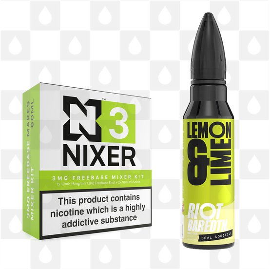 Lemon Lime | BAR EDTN by Riot Squad E Liquid | 60ml Long Fill, Nicotine Type: Regular Nicotine, Strength & Size: 03mg • 60ml • Inc Shots (70/30)
