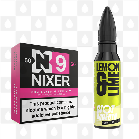 Lemon Lime | BAR EDTN by Riot Squad E Liquid | 60ml Long Fill, Nicotine Type: Regular Nicotine, Strength & Size: 09mg • 60ml • Inc Shots (50/50)
