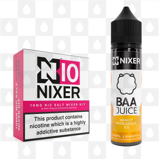 Mango Passionfruit Ice by Baa Juice x Nixer E Liquid | 60ml Long Fill, Nicotine Type: Nicotine Salt, Strength & Size: 10mg Salt • 60ml • Inc Shots (50/50)
