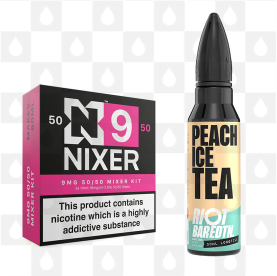 Peach Ice Tea | BAR EDTN by Riot Squad E Liquid | 60ml Long Fill, Nicotine Type: Regular Nicotine, Strength & Size: 09mg • 60ml • Inc Shots (50/50)