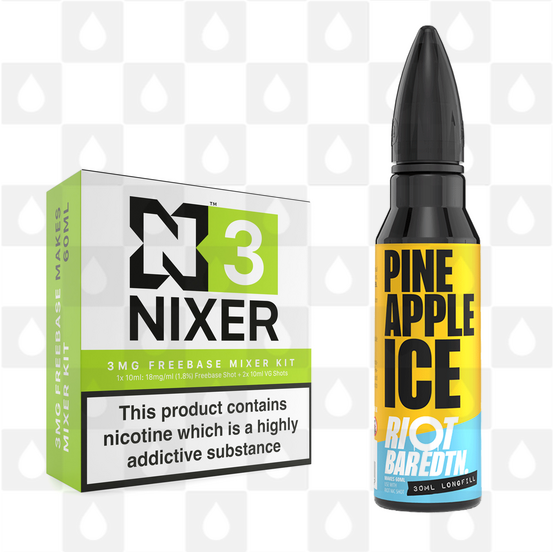 Pineapple Ice | BAR EDTN by Riot Squad E Liquid | 60ml Long Fill, Nicotine Type: Regular Nicotine, Strength & Size: 03mg • 60ml • Inc Shots (70/30)