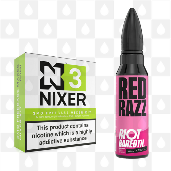 Red Razz | BAR EDTN by Riot Squad E Liquid | 60ml Long Fill, Nicotine Type: Regular Nicotine, Strength & Size: 03mg • 60ml • Inc Shots (70/30)