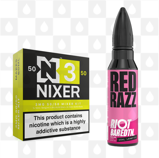 Red Razz | BAR EDTN by Riot Squad E Liquid | 60ml Long Fill, Nicotine Type: Regular Nicotine, Strength & Size: 03mg • 60ml • Inc Shots (50/50)