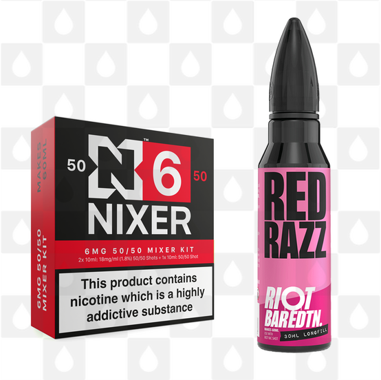 Red Razz | BAR EDTN by Riot Squad E Liquid | 60ml Long Fill, Nicotine Type: Regular Nicotine, Strength & Size: 06mg • 60ml • Inc Shots (50/50)