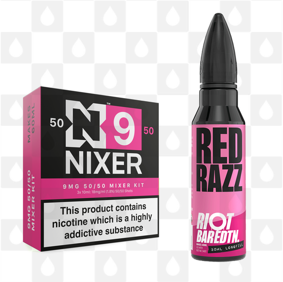 Red Razz | BAR EDTN by Riot Squad E Liquid | 60ml Long Fill, Nicotine Type: Regular Nicotine, Strength & Size: 09mg • 60ml • Inc Shots (50/50)