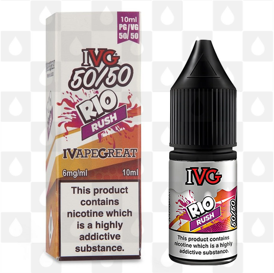 Rio Rush 50/50 by IVG E Liquid | 10ml Bottles, Strength & Size: 12mg • 10ml