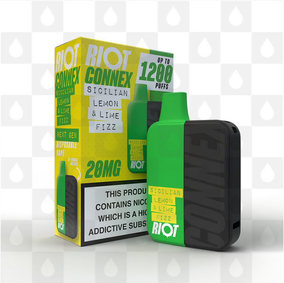 Riot Squad Connex Kit | 1200 Puff | Pre-Filled Pod Kit, Strength & Puff Count: 10mg • 1200 Puffs, Selected Colour: Green (Lemon & Lime Fizz)