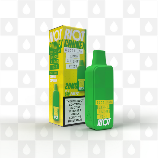 Sicilian Lemon & Lime Fizz | Riot Squad Connex Capsules, Strength & Puff Count: 10mg • 600 Puffs