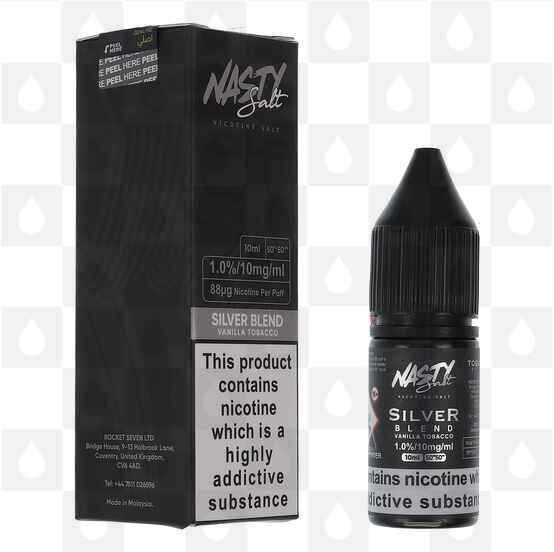 Silver Blend Salt by Nasty Juice E Liquid | 10ml Bottles, Strength & Size: 10mg • 10ml