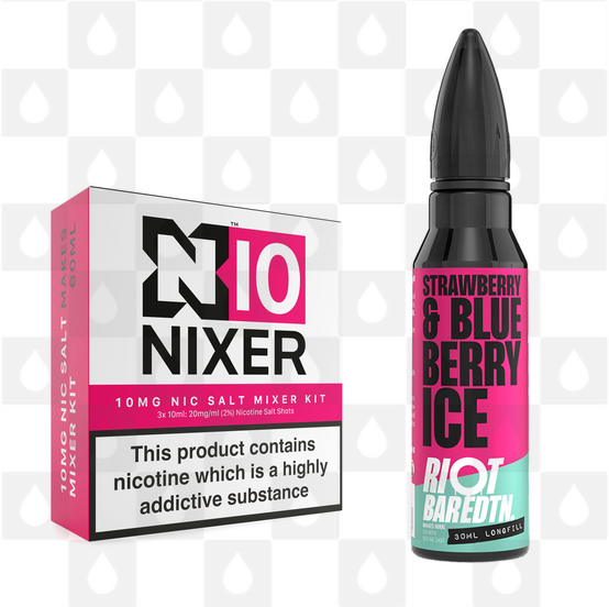 Strawberry Blueberry Ice | BAR EDTN by Riot Squad E Liquid | 60ml Long Fill, Nicotine Type: Nicotine Salt, Strength & Size: 10mg Salt • 60ml • Inc Shots (50/50)