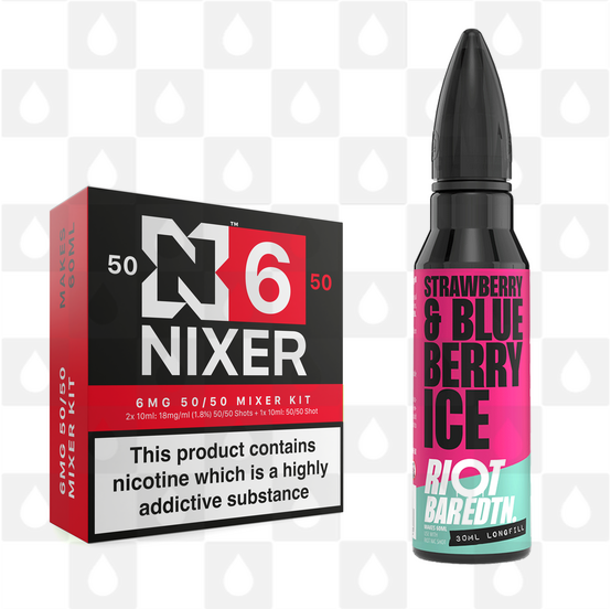 Strawberry Blueberry Ice | BAR EDTN by Riot Squad E Liquid | 60ml Long Fill, Nicotine Type: Regular Nicotine, Strength & Size: 06mg • 60ml • Inc Shots (50/50)