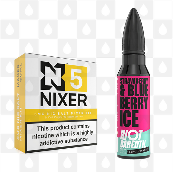 Strawberry Blueberry Ice | BAR EDTN by Riot Squad E Liquid | 60ml Long Fill, Nicotine Type: Nicotine Salt, Strength & Size: 05mg Salt • 60ml • Inc Shots (50/50)