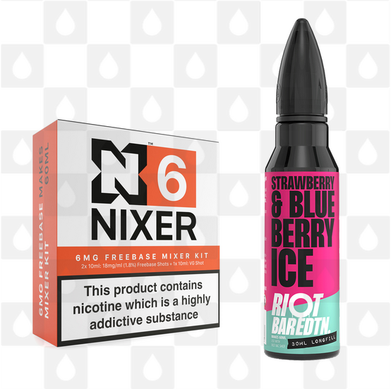 Strawberry Blueberry Ice | BAR EDTN by Riot Squad E Liquid | 60ml Long Fill, Nicotine Type: Regular Nicotine, Strength & Size: 06mg • 60ml • Inc Shots (70/30)
