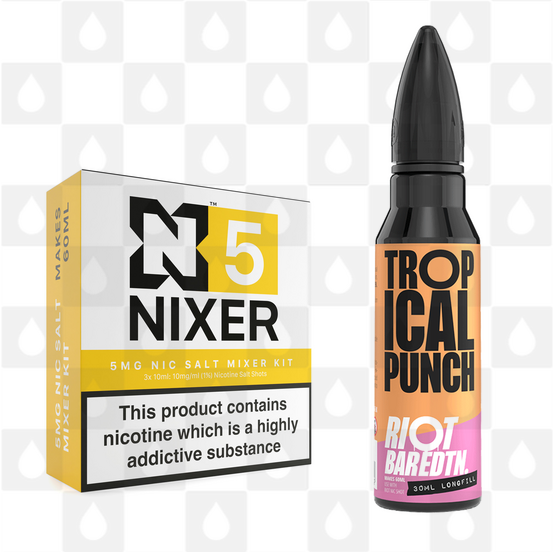 Tropical Punch | BAR EDTN by Riot Squad E Liquid | 60ml Long Fill, Nicotine Type: Nicotine Salt, Strength & Size: 05mg Salt • 60ml • Inc Shots (50/50)
