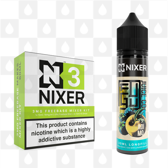 Aoi Mo by Fugu x Nixer E Liquid | 60ml Long Fill, Nicotine Type: Regular Nicotine, Strength & Size: 03mg • 60ml • Inc Shots (70/30)