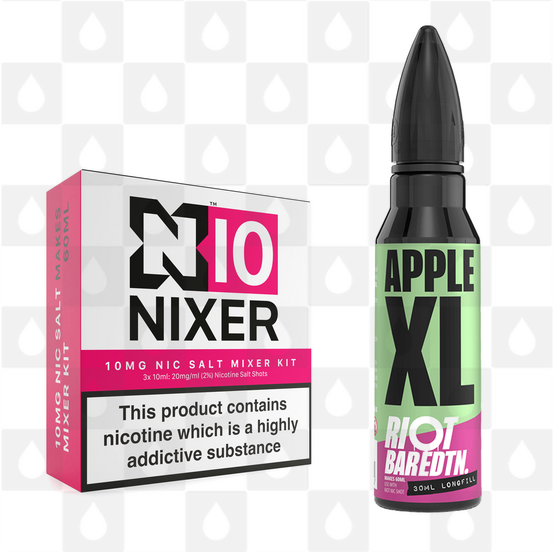 Apple XL | BAR EDTN by Riot Squad E Liquid | 60ml Long Fill, Nicotine Type: Nicotine Salt, Strength & Size: 10mg Salt • 60ml • Inc Shots (50/50)