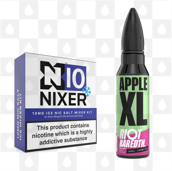 Apple XL | BAR EDTN by Riot Squad E Liquid | 60ml Long Fill, Nicotine Type: Nicotine Salt, Strength & Size: 10mg Salt Ice • 60ml • Inc Shots (50/50)