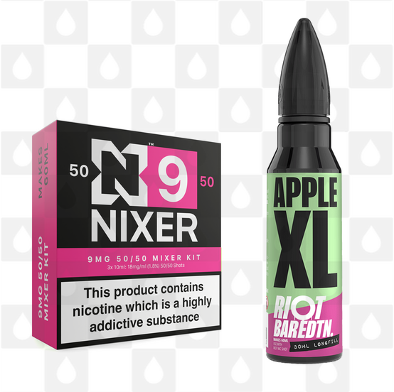 Apple XL | BAR EDTN by Riot Squad E Liquid | 60ml Long Fill, Nicotine Type: Regular Nicotine, Strength & Size: 09mg • 60ml • Inc Shots (50/50)