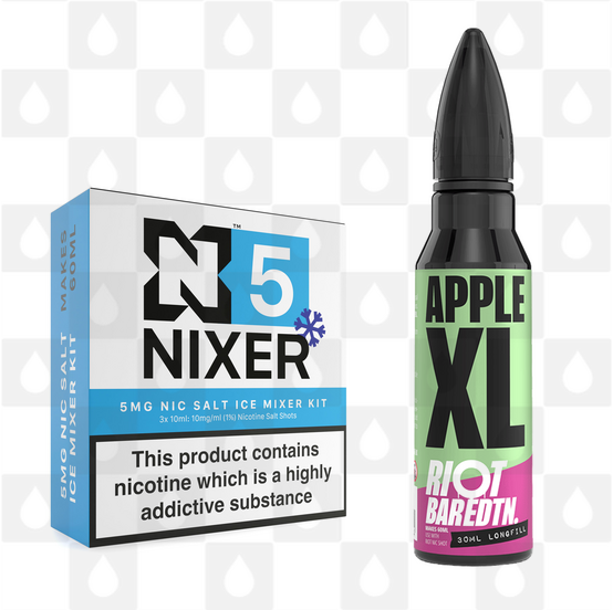 Apple XL | BAR EDTN by Riot Squad E Liquid | 60ml Long Fill, Nicotine Type: Nicotine Salt, Strength & Size: 05mg Ice Salt • 60ml • Inc Shots (50/50)