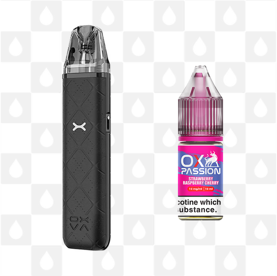 OXVA Xlim Go Pod Kit | Ox Passion Bundle, Selected Colour: Black / Strawberry Raspberry Cherry