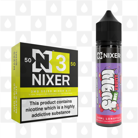 Blackcurrant & Cherry by Fugly But Fruity x Nixer E Liquid | 60ml Long Fill, Nicotine Type: Regular Nicotine, Strength & Size: 03mg • 60ml • Inc Shots (50/50)