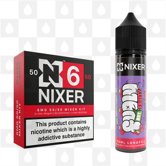 Blackcurrant & Cherry by Fugly But Fruity x Nixer E Liquid | 60ml Long Fill, Nicotine Type: Regular Nicotine, Strength & Size: 06mg • 60ml • Inc Shots (50/50)