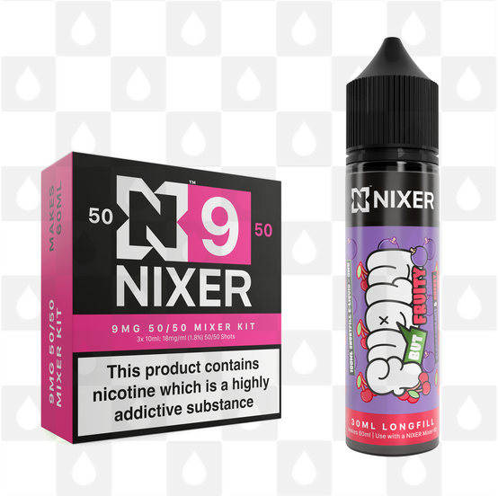 Blackcurrant & Cherry by Fugly But Fruity x Nixer E Liquid | 60ml Long Fill, Nicotine Type: Regular Nicotine, Strength & Size: 09mg • 60ml • Inc Shots (50/50)