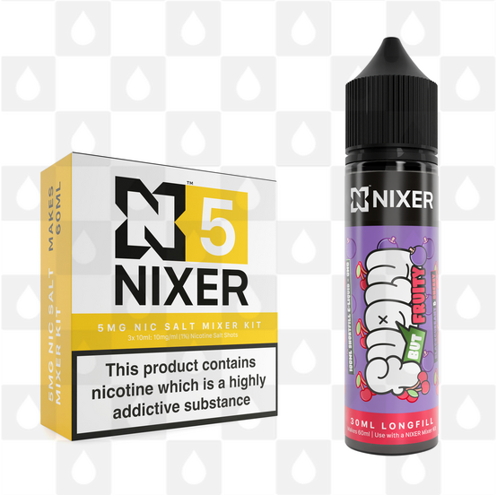 Blackcurrant & Cherry by Fugly But Fruity x Nixer E Liquid | 60ml Long Fill, Nicotine Type: Nicotine Salt, Strength & Size: 05mg Salt • 60ml • Inc Shots (50/50)