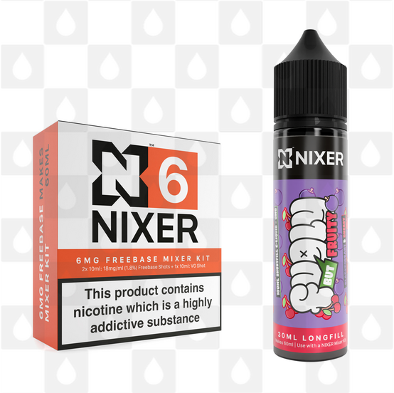 Blackcurrant & Cherry by Fugly But Fruity x Nixer E Liquid | 60ml Long Fill, Nicotine Type: Regular Nicotine, Strength & Size: 06mg • 60ml • Inc Shots (70/30)