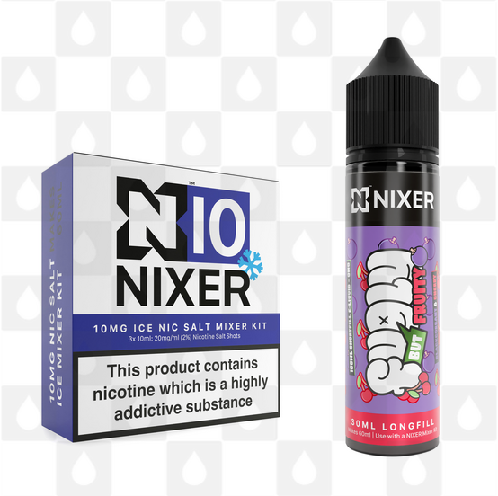 Blackcurrant & Cherry by Fugly But Fruity x Nixer E Liquid | 60ml Long Fill, Nicotine Type: Nicotine Salt, Strength & Size: 10mg Salt Ice • 60ml • Inc Shots (50/50)