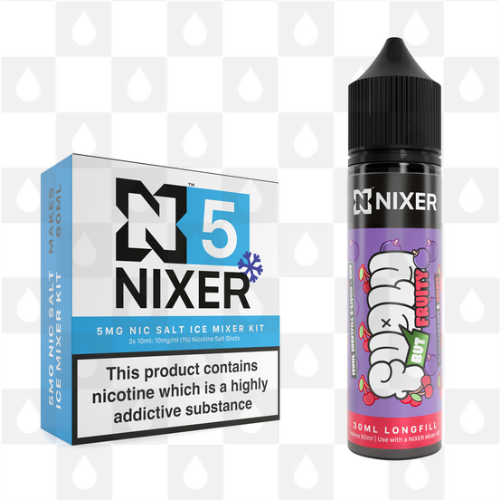 Blackcurrant & Cherry by Fugly But Fruity x Nixer E Liquid | 60ml Long Fill, Nicotine Type: Nicotine Salt, Strength & Size: 5mg Salt Ice • 60ml • Inc. Shots (50/50)