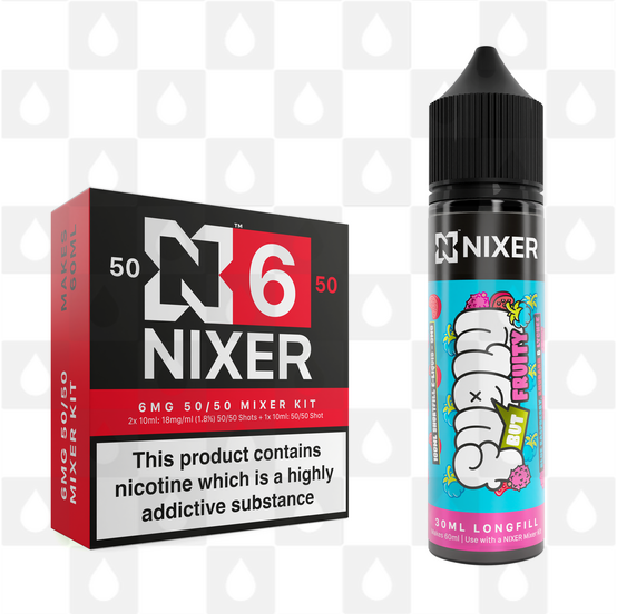 Blue Raspberry, Rhubarb & Lychee by Fugly But Fruity x Nixer E Liquid | 60ml Long Fill, Nicotine Type: Regular Nicotine, Strength & Size: 06mg • 60ml • Inc Shots (50/50)