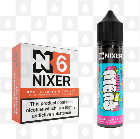 Blue Raspberry, Rhubarb & Lychee by Fugly But Fruity x Nixer E Liquid | 60ml Long Fill, Nicotine Type: Regular Nicotine, Strength & Size: 06mg • 60ml • Inc Shots (70/30)