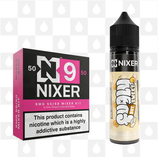 Caramel Blondie by Fugly But Sweet x Nixer E Liquid | 60ml Long Fill, Nicotine Type: Regular Nicotine, Strength & Size: 09mg • 60ml • Inc Shots (50/50)