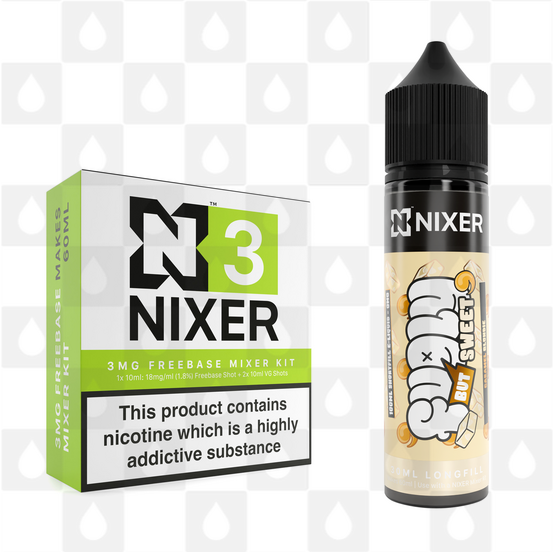 Caramel Blondie by Fugly But Sweet x Nixer E Liquid | 60ml Long Fill, Nicotine Type: Regular Nicotine, Strength & Size: 03mg • 60ml • Inc Shots (70/30)