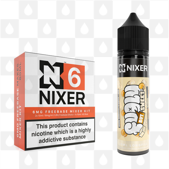 Caramel Blondie by Fugly But Sweet x Nixer E Liquid | 60ml Long Fill, Nicotine Type: Regular Nicotine, Strength & Size: 06mg • 60ml • Inc Shots (70/30)