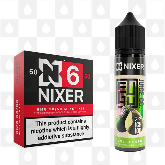 Ich Igo by Fugu x Nixer E Liquid | 60ml Long Fill, Nicotine Type: Regular Nicotine, Strength & Size: 06mg • 60ml • Inc Shots (50/50)