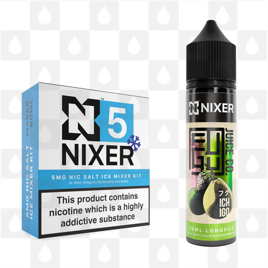 Ich Igo by Fugu x Nixer E Liquid | 60ml Long Fill, Nicotine Type: Nicotine Salt, Strength & Size: 05mg Ice Salt • 60ml • Inc Shots (50/50)