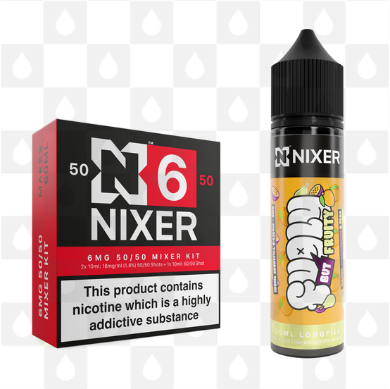 Mango, Passionfruit & Pear by Fugly But Fruity x Nixer E Liquid | 60ml Long Fill, Nicotine Type: Regular Nicotine, Strength & Size: 06mg • 60ml • Inc Shots (50/50)
