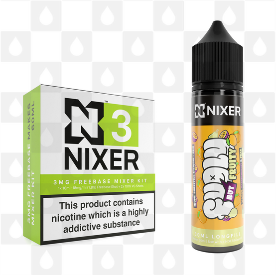 Mango, Passionfruit & Pear by Fugly But Fruity x Nixer E Liquid | 60ml Long Fill, Nicotine Type: Regular Nicotine, Strength & Size: 03mg • 60ml • Inc Shots (70/30)