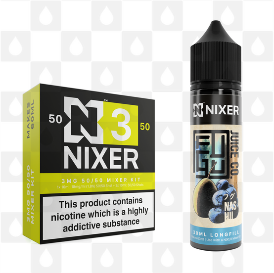 Nas Hii by Fugu x Nixer E Liquid | 60ml Long Fill, Nicotine Type: Regular Nicotine, Strength & Size: 03mg • 60ml • Inc Shots (50/50)