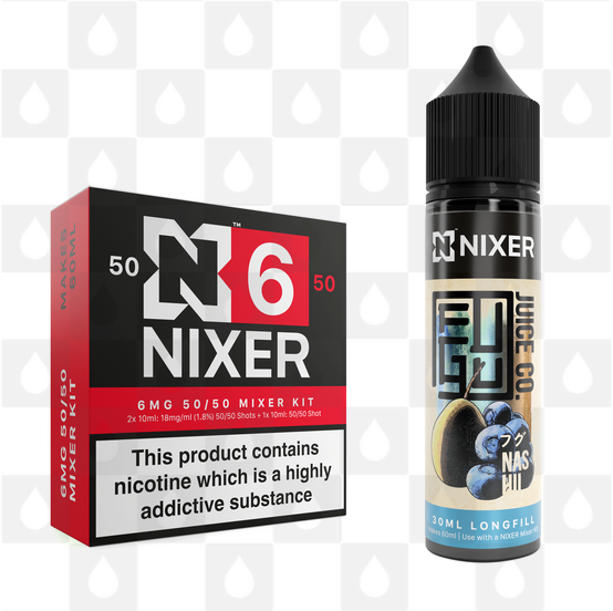 Nas Hii by Fugu x Nixer E Liquid | 60ml Long Fill, Nicotine Type: Regular Nicotine, Strength & Size: 06mg • 60ml • Inc Shots (50/50)
