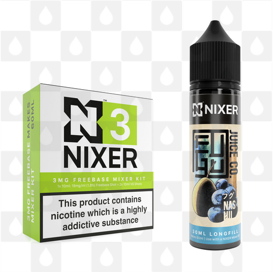 Nas Hii by Fugu x Nixer E Liquid | 60ml Long Fill, Nicotine Type: Regular Nicotine, Strength & Size: 03mg • 60ml • Inc Shots (70/30)