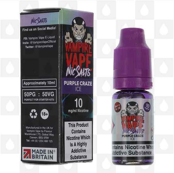 Purple Craze Ice Nic Salt by Vampire Vape E Liquid | 10ml Bottles, Strength & Size: 20mg • 10ml