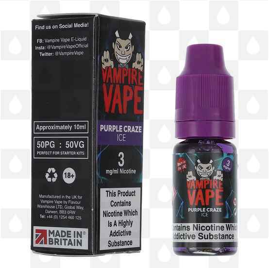 Purple Craze Ice by Vampire Vape E Liquid | 10ml Bottles, Strength & Size: 12mg • 10ml